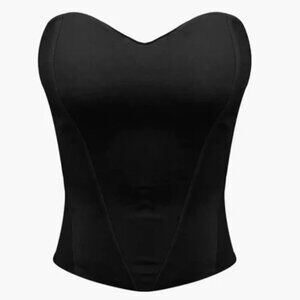 Commense Cup Detail Zippered Tube Corset Top Size Large